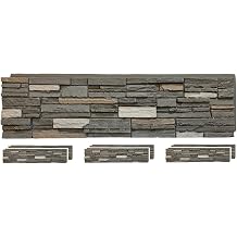 OTECKO Distinct 6-Pack Faux Stone Wall Panel 48 in x 13 in x 2 in Stacked Stone High Density Polyurethane Wall Siding Panels 24 sq ft, Easy Install, Interior/Exterior Arizona Trail Light Gray