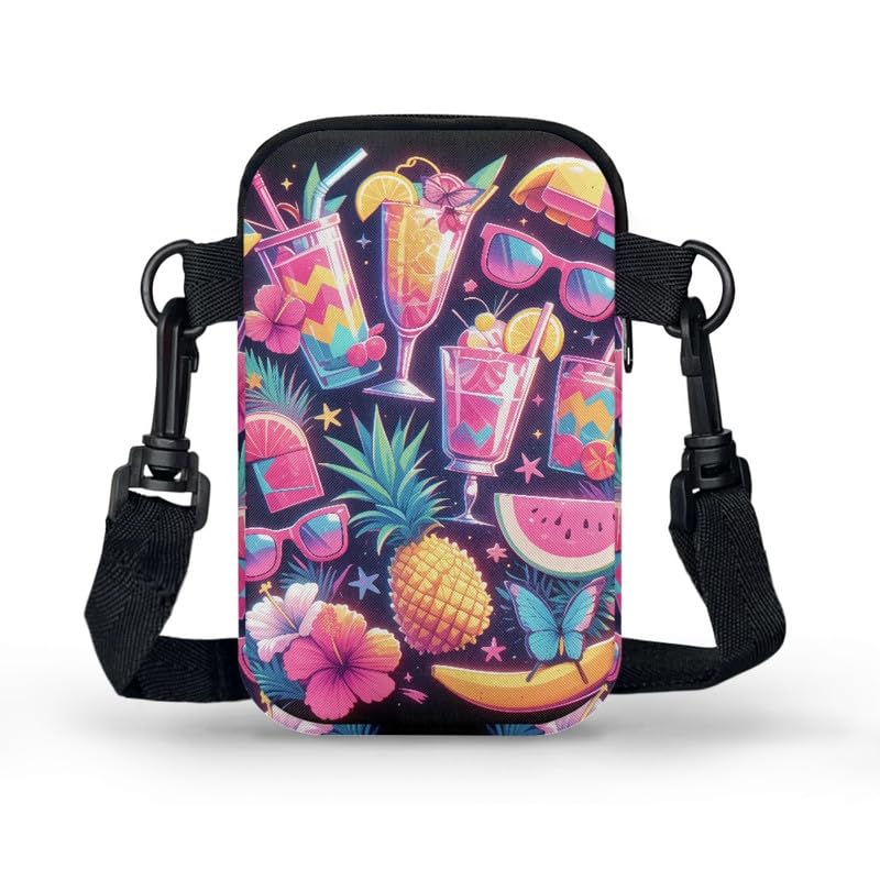 Image of Hawaiian Tribal Small Crossbody Bags for Women Cell Phone Bag Purse, Sea Turtle Zipper Sling Purses Shoulder Bag