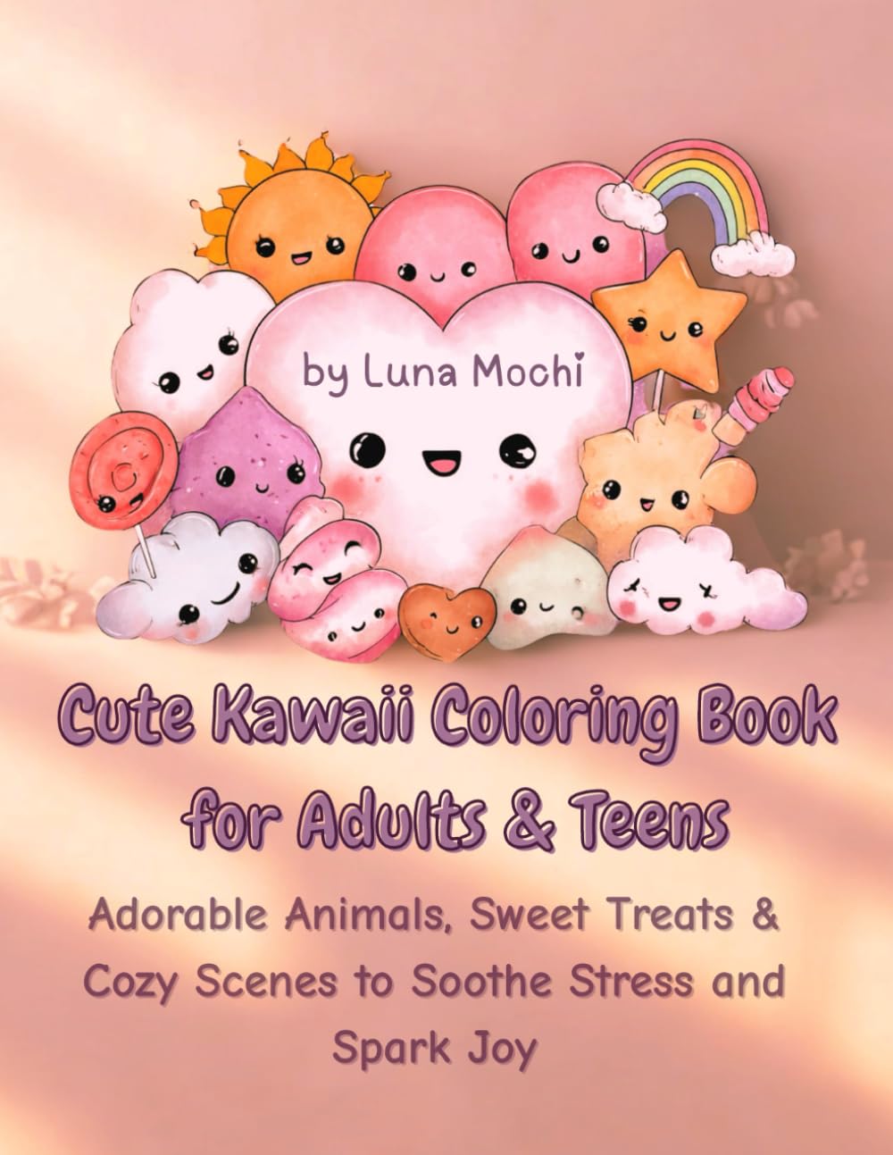 Cute Kawaii Coloring Book for Adults and Teens: Adorable Animals, Sweet Treats and Cozy Scenes to Soothe Stress and Spark Joy