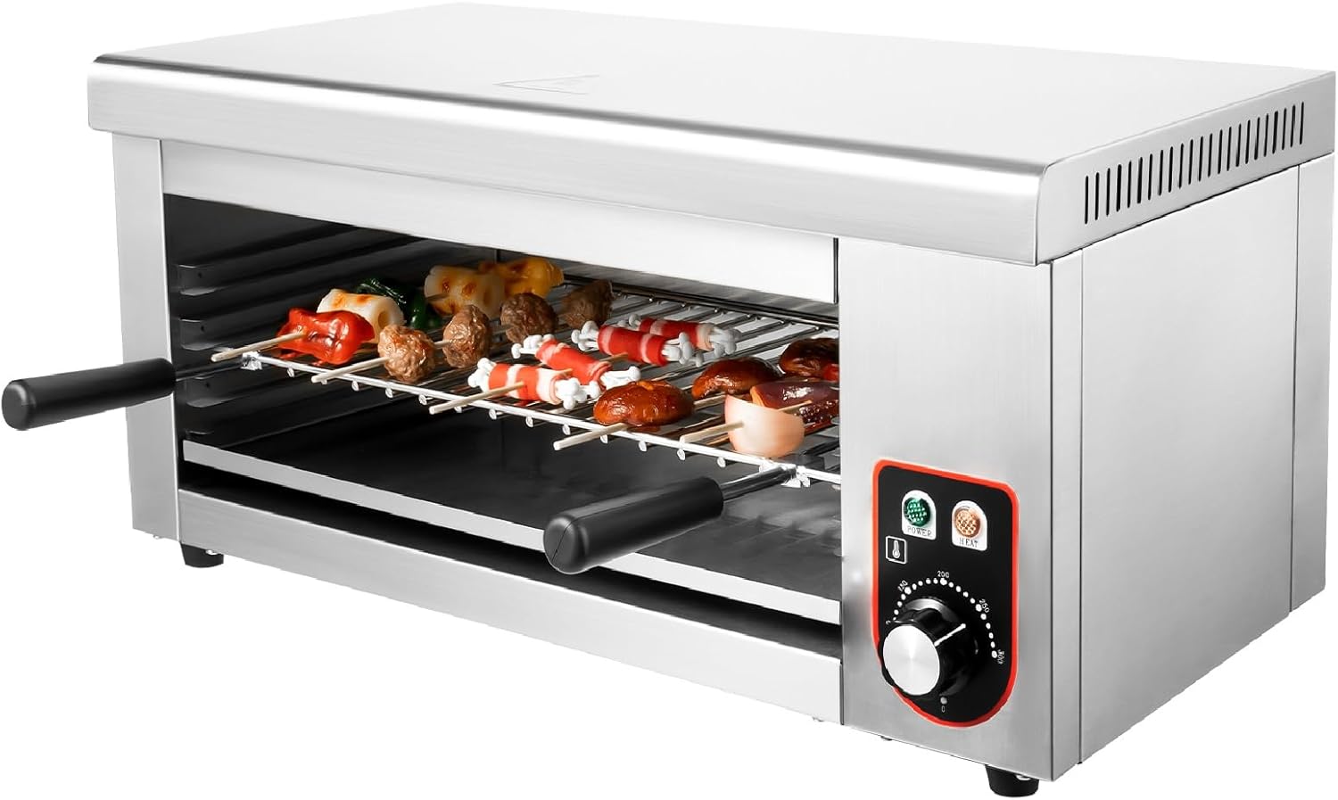 Cheese Melter Electric 1500W 110V Commercial Salamander Broiler BBQ Grill Cheese Melter Commercial Countertop Grill Raclette for Restaurant Home Grilling Steaks Fish, 122-572°F