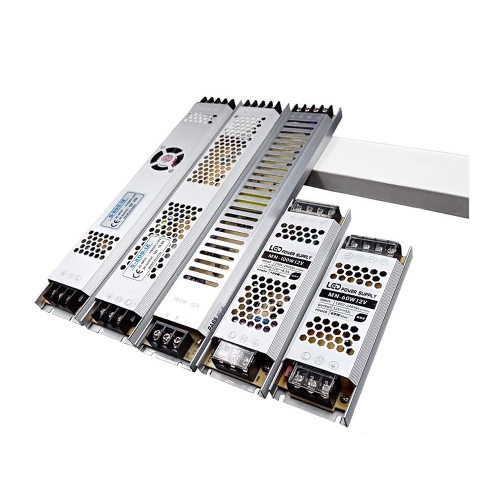GJZIFGFWQ DC 220V to 12V 24V Switching Power Supply Ultra Thin Lighting 24W 60W 100W 150W 200W 300W 400W Driver for LED Strip(24w,DC 12V)