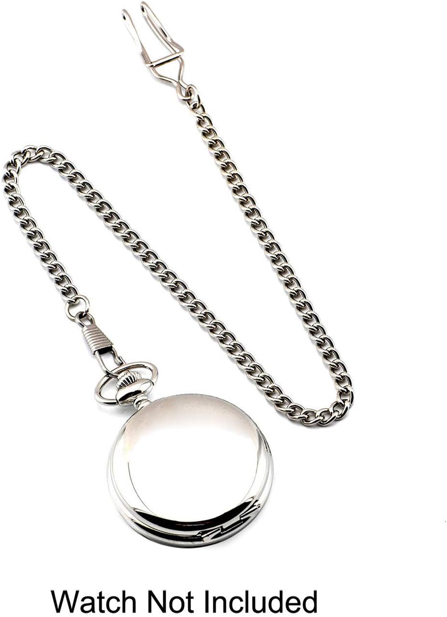 BOSHIYA Clip Pocket Watch Chain for Men Vintage Metal Alloy Albert Vest Chain 14.9 Inch Pocket Watch Chains Link