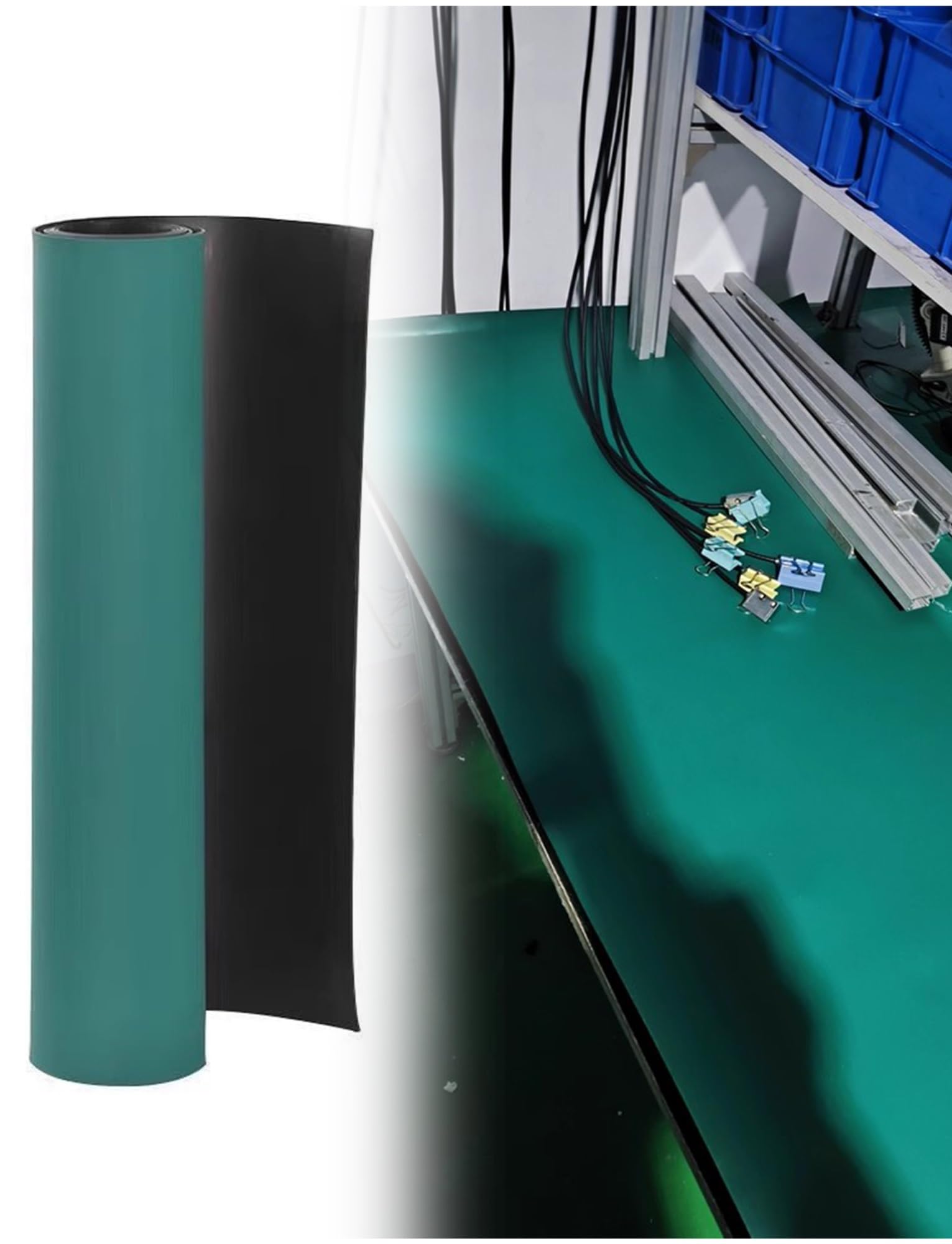 Estera de goma antiestática, almohadilla for banco de trabajo de laboratorio y soldadura de 2 mm de espesor, estera resistente a altas temperaturas for reparación electrónica(Size-240x120x0.2 cm)