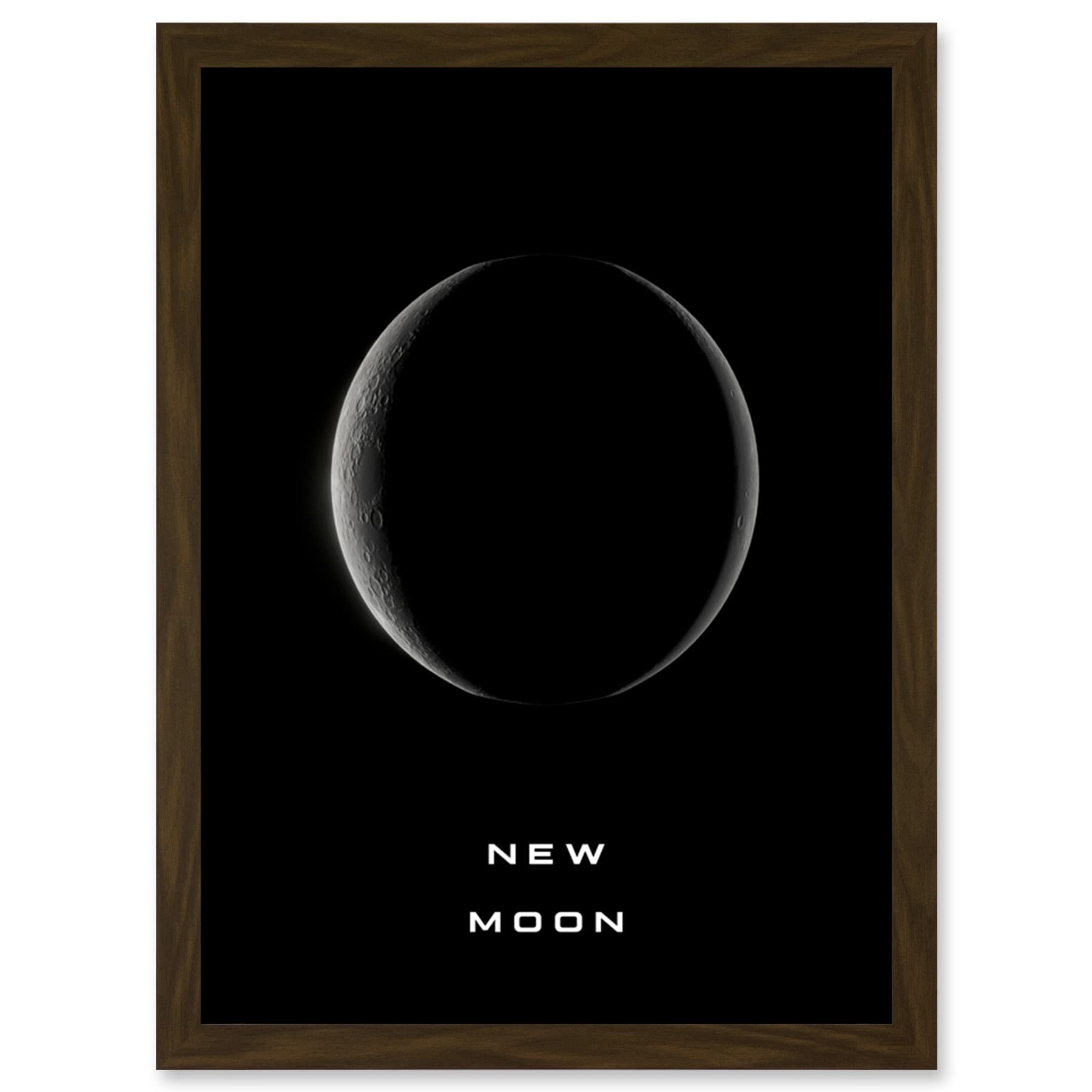 Artery8 Phases of the Moon Astronomy Poster Artwork - Framed Wall Art Print - A4