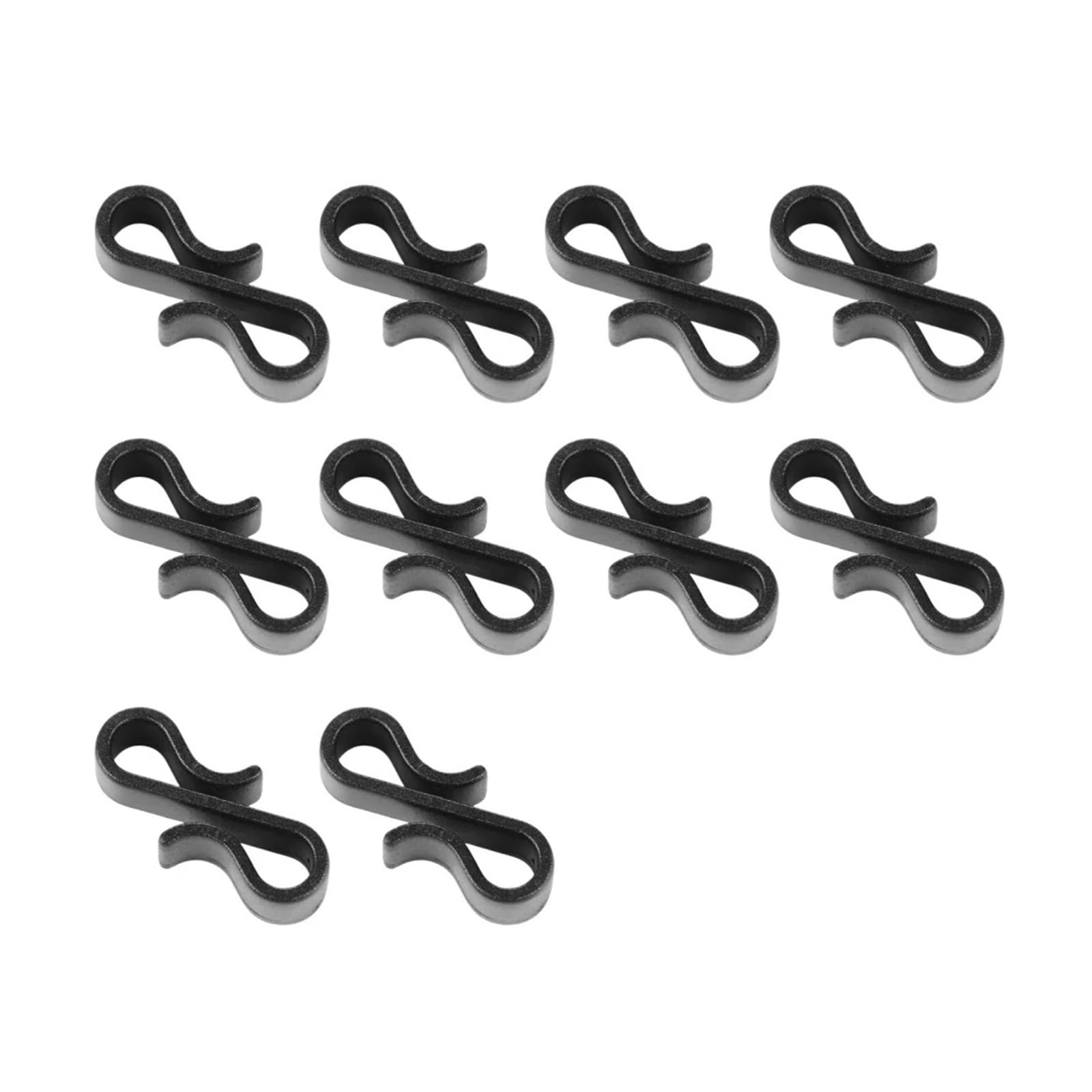 Baynopurin 10Pcs-Black Outdoor Light Hook 10-100Pcs Plastic S-Shaped Hook Weatherproof Outdoor Camping Diy Decor Light Buckle For Hanging Decoration String Lights(10Pcs-Black)