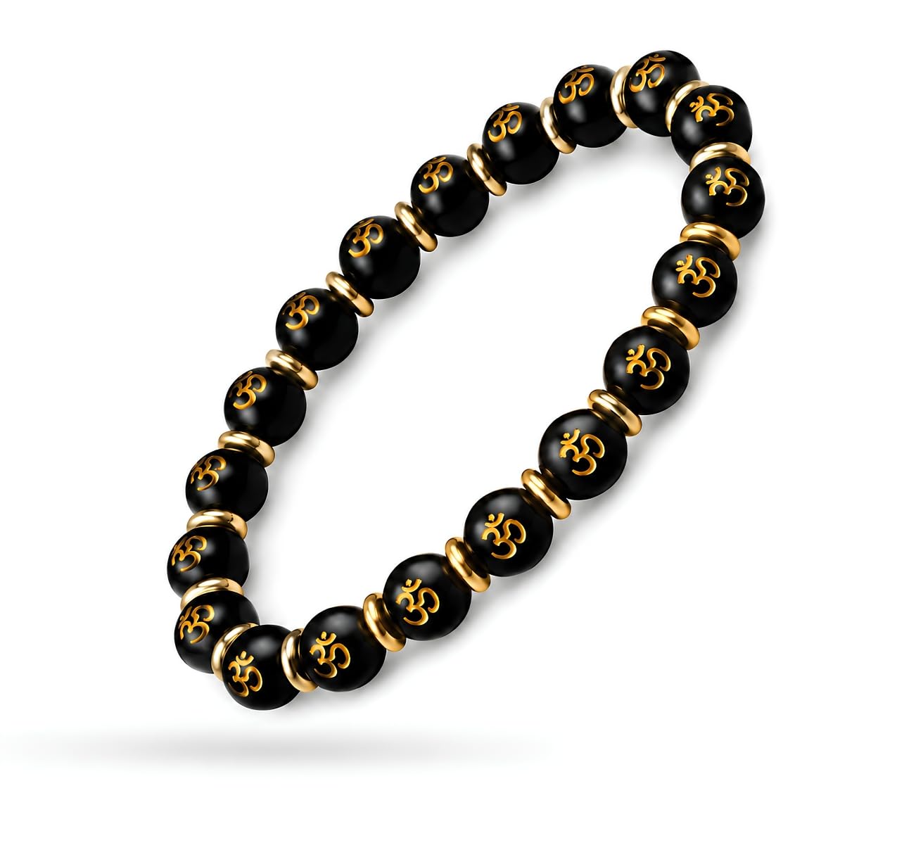 Black Om Beaded Bracelet, Pack of 1-image-45