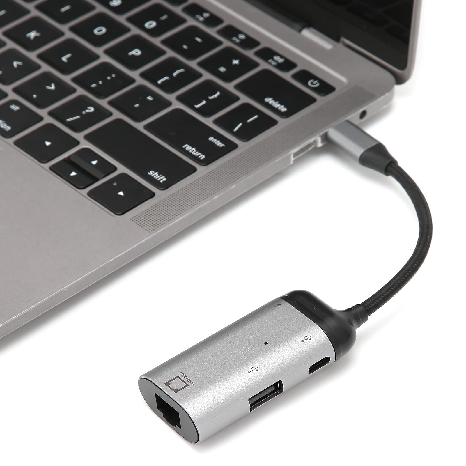 Adattatore da USB C a Ethernet, Adattatore di Rete LAN da Tipo C a RJ45/65W PD/tipo-C/ USB2.0 Gigabit Ethernet 10/100/1000Mbps, per Pro Air 2019/2018/2017, Ecc.