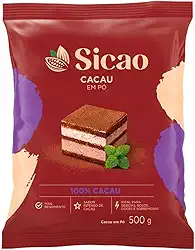 Cacau Em Pó Alcalino 100% 500g Sicao