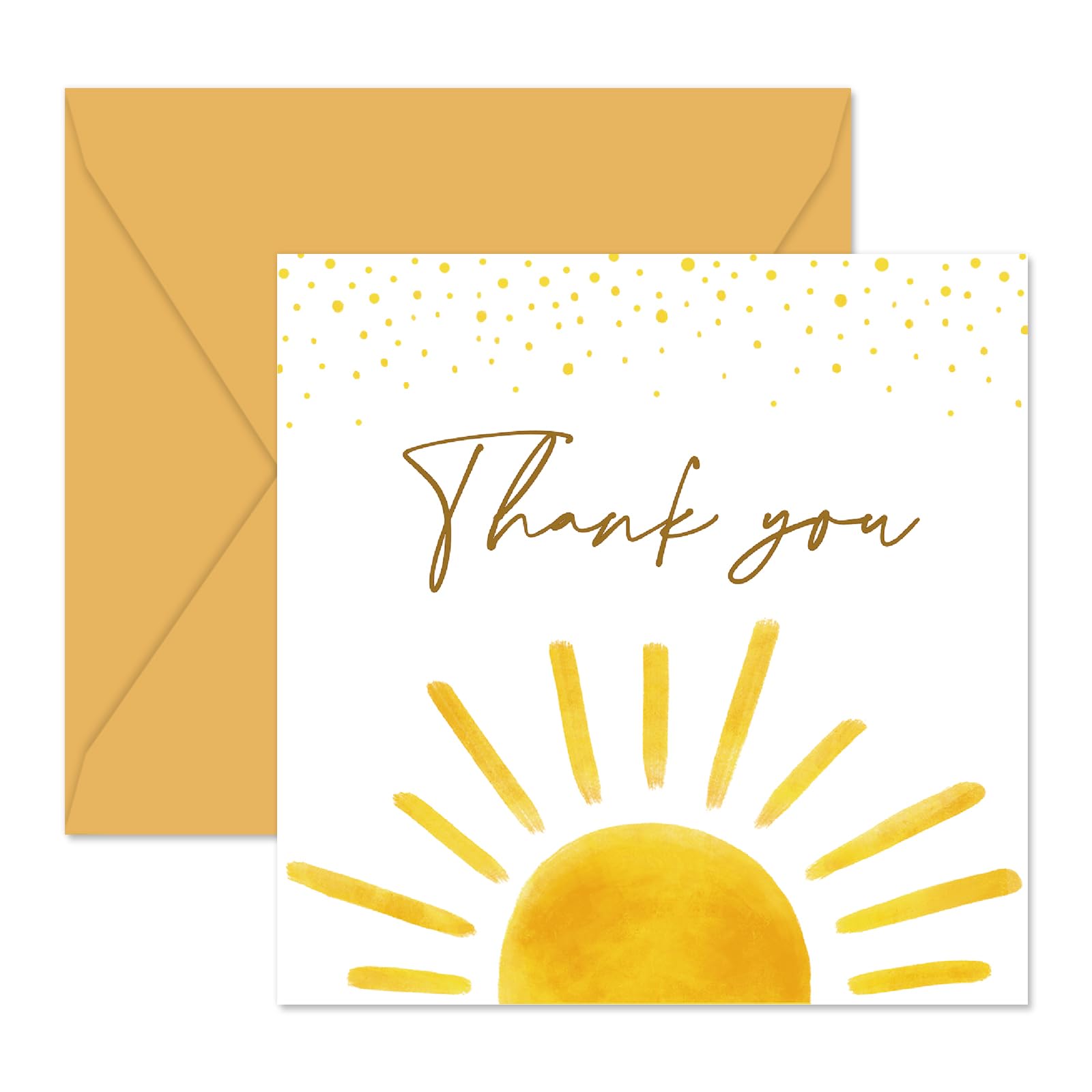 Whaline 30 Packs Baby Shower Thank You Cards Boho Sun Greeting Cards Sunshine Blank Note Cards with Envelopes and Stickers for Birthday Holiday Baby