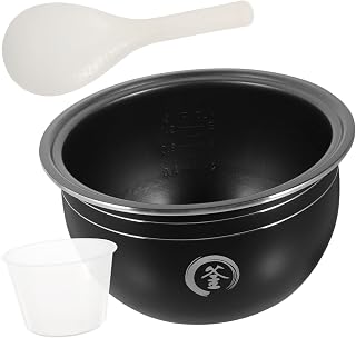 BAZEITFLOW Revestimiento de olla arrocera olla de arroz olla arrocera por dentro reemplazo acero olla arrocera reemplazar revestimiento repuesto de cocina aleación de aluminio Negro