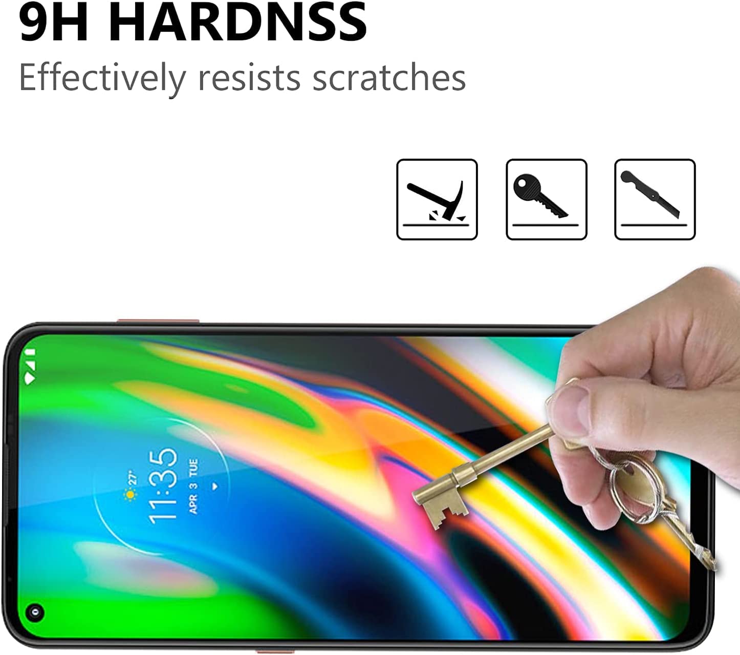 Fantastica Protezione In Vetro Temperato Nero 3D Per Motorola Moto G9 Plus