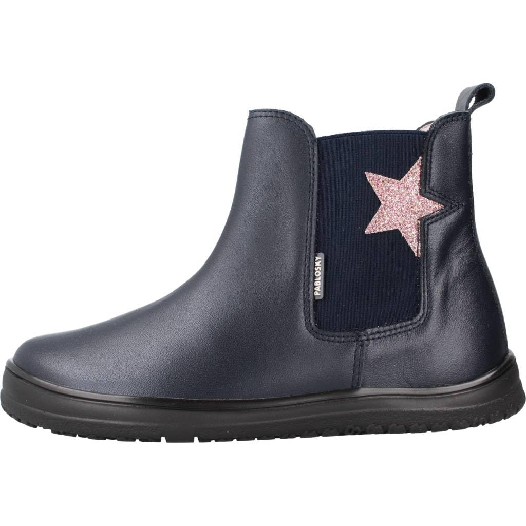 Pablosky Botas de Niña azules de Piel con Cremallera
