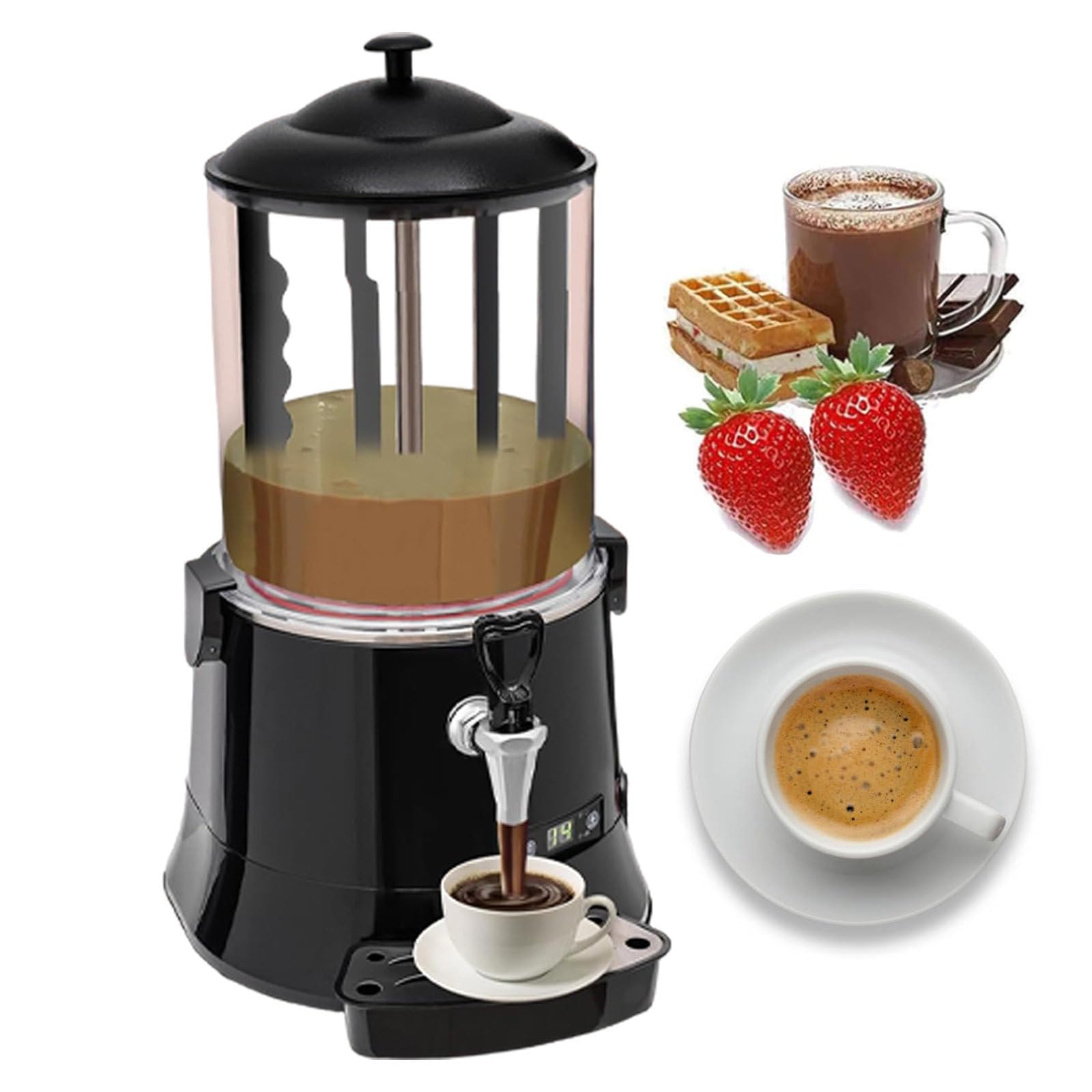 Máquina Comercial para Derretir Chocolate De 400 W, Máquina Eléctrica para Hacer Chocolate Caliente, Calentador Dispensador De Chocolate, para Chocolate, Café, Té con Leche,10L