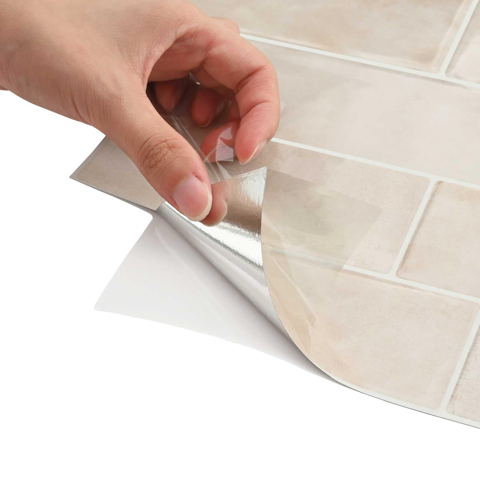 Azulejos de metro 50 piezas de mármol beige 29 x 21 cm autoadhesivo para decoración de pared interior creativo DIY diseño duradero e impermeable ideal para cocina, baño, pared trasera acento