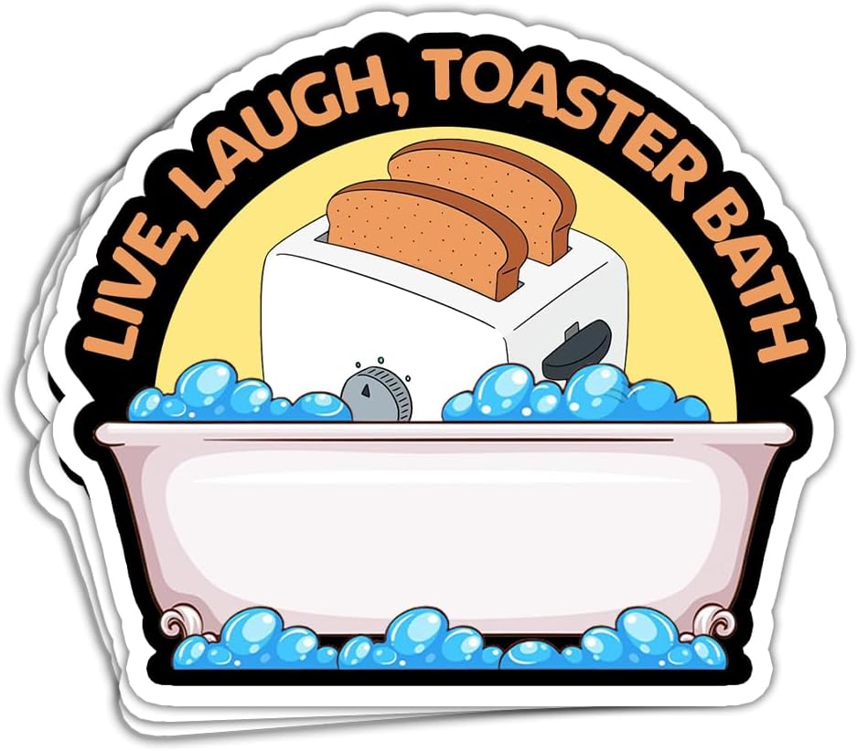 HOSALA (3Pcs/Pack) Live Laugh Toaster Bath Sticker Funny