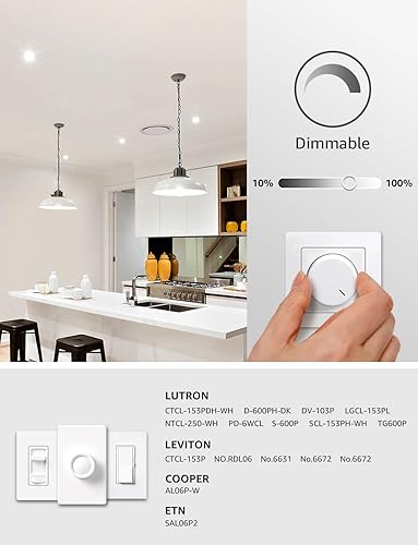 Miniatura 10 de Lepro Bombillas LED regulables equivalentes a 100 W, 14 W, 1500 lúmenes, blanco cálido suave 2700 K, base media estándar A19 E26, certificación UL