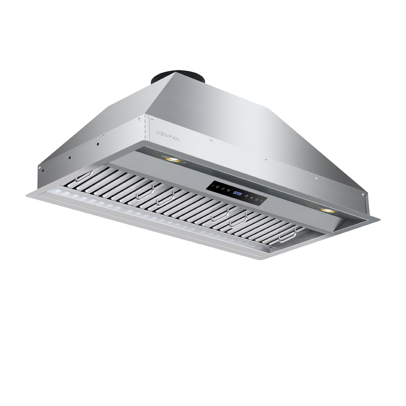 VENFAN 36 Inch Range Hood Insert, 1200 CFM Ultra Quiet Kitchen Vent Hood, Gesture & Touch Control, Ducted/Ductless Convertible, Stainless Steel with Memory Function - 1