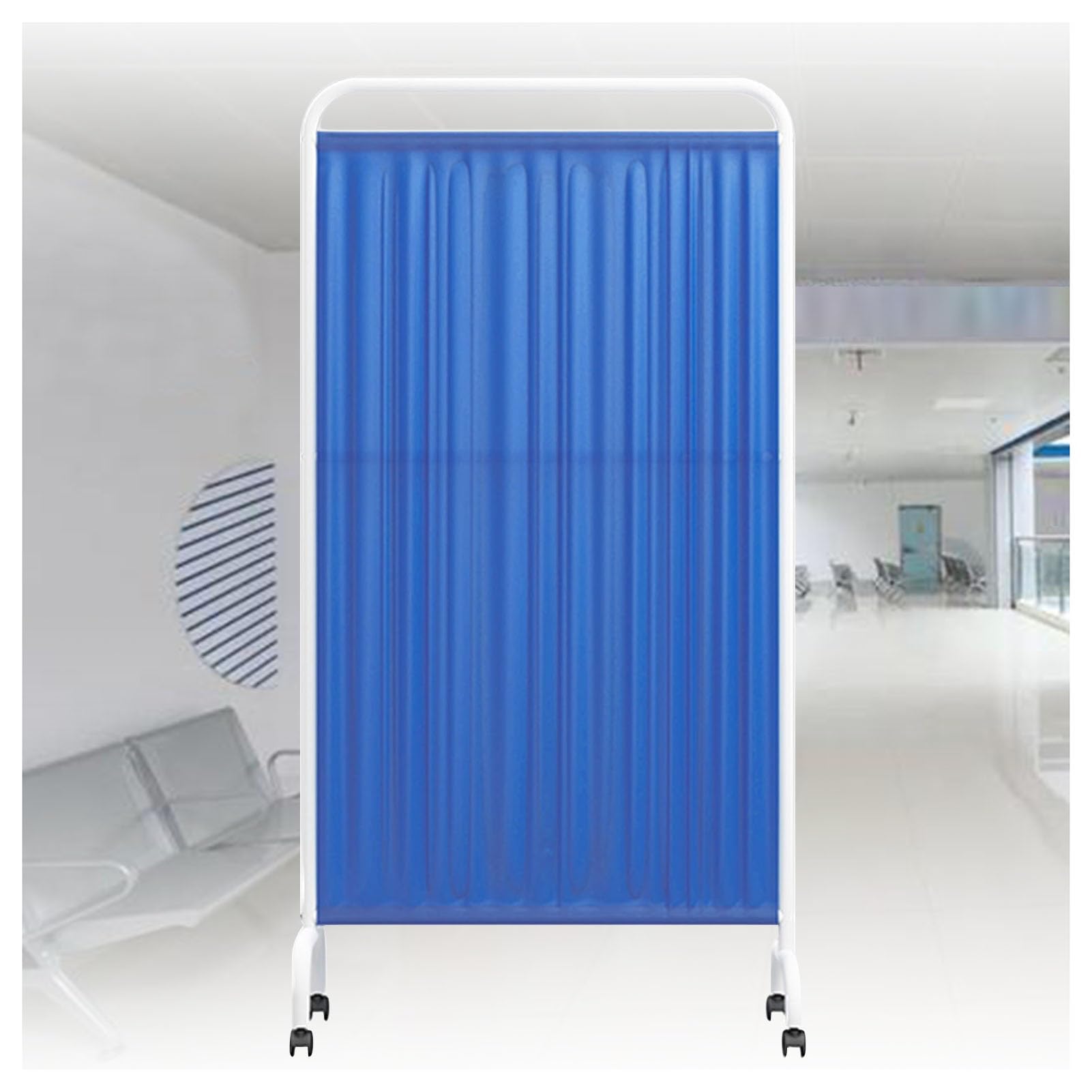 Cloison De Confidentialité Médicale, Cloison De Séparation De Porte Debout Avec Roulettes, Cloison De Séparation Mobile Pliable À 1 À 5 Panneaux, Adaptée Aux Services/salons De Beauté/hôpitaux(Dark bl