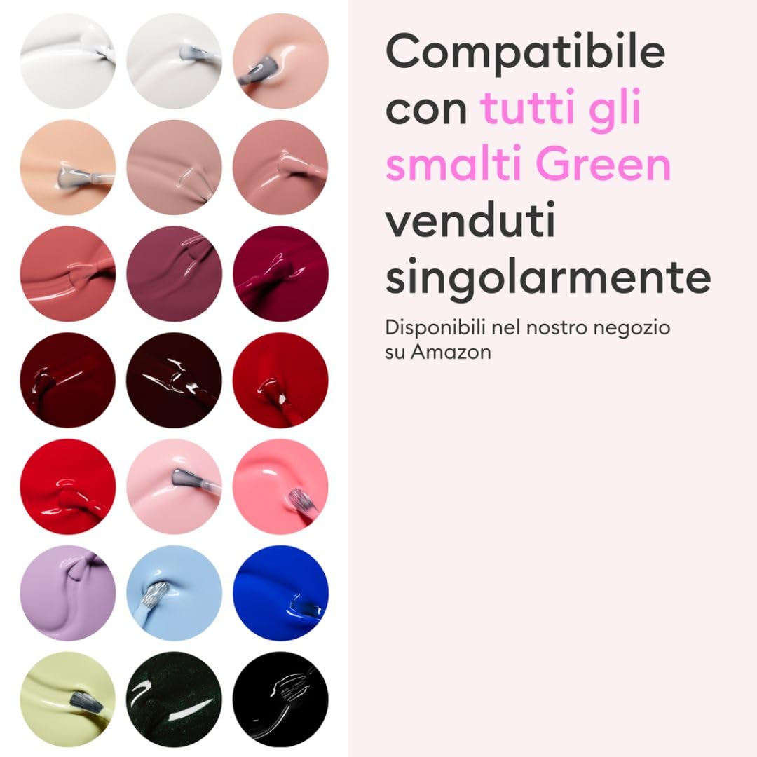 Manucurist Sistema Green Hortencia - Kit Smalto Resistente Senza Lampada : 1 Sgrassante, 1 Base Coat, 1 Smalto Unghie Rosa, 1 Top Coat, Gocce Asciuganti - Smalto Unghie Lunga Durata - Regalo Donna