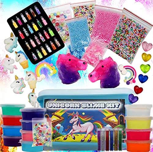 Unicorn Slime Kit, Modeling set , Craft Toys, Stress Relief, Fun Educational Toys for Girls Boys,DIY Slime Making Kit, Perfect Birthday Party Gift