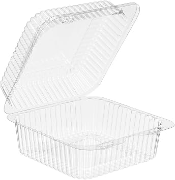 Inline SureLock 6 1/16" x 6 7/16" x 3 5/16" Clear Hinged Plastic Deli Container - 500 per Case