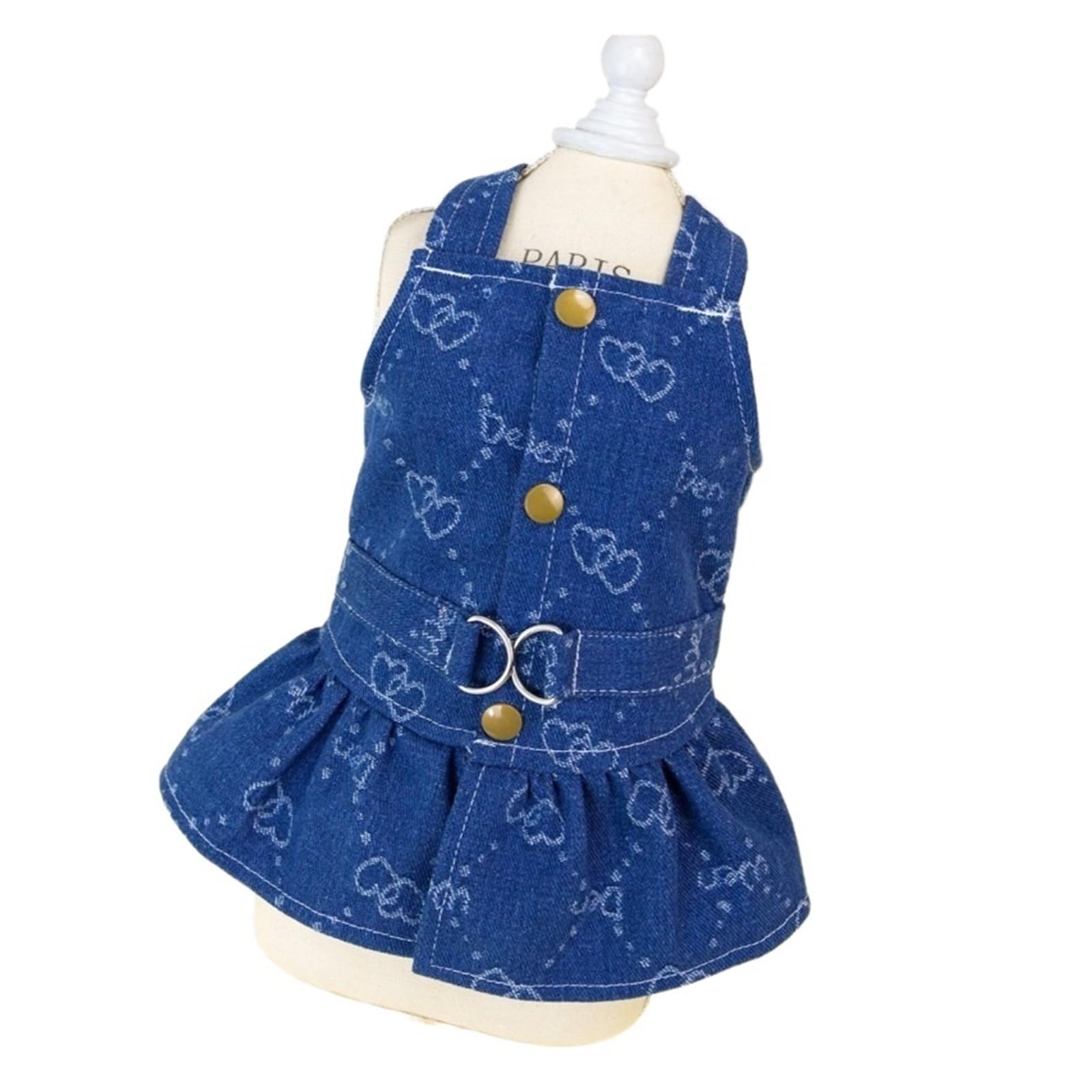 Ropa for Perros pequeños, Vestidos de Lujo diseñador for Cachorros y niñas, for Gatos, Pantalones Vaqueros con arnés, Chaleco, Vestido Vaquero una Pieza S-XXL(Dress,XL)