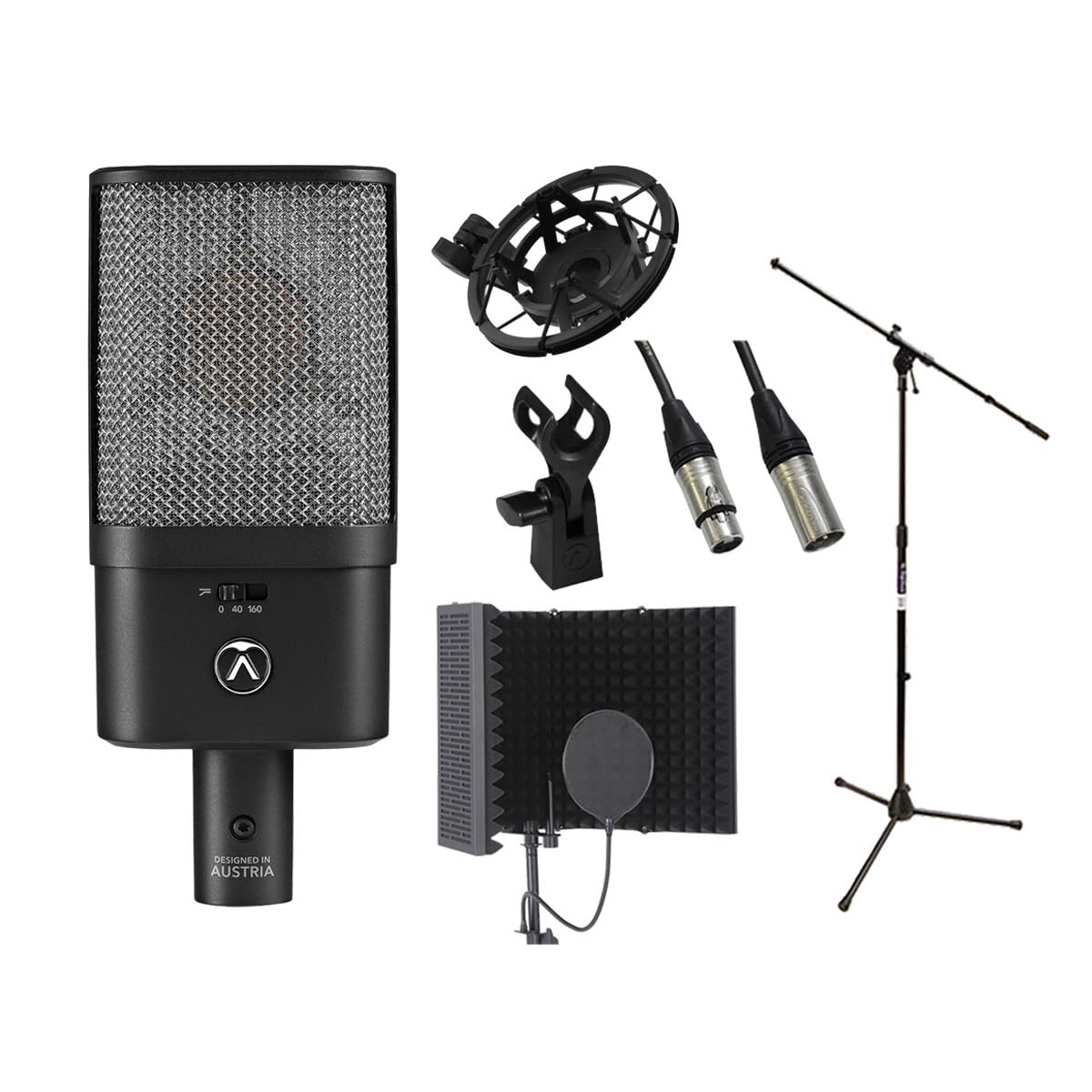 ⬛︎美品⬛︎バラ売り可　コンデンサーマイク、スタンド、フィルター、ケーブルフルセット Amazon.co.jp: Roycel マイクスタンド ポップガード マイク