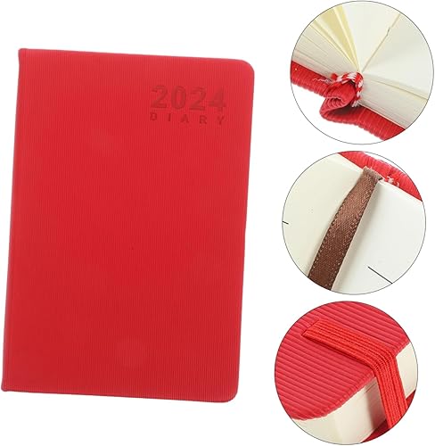 Miniatura 2 de EXCEART Agenda 2024, bloc de notas diario, planificador semanal portátil de grabación, bloc de notas