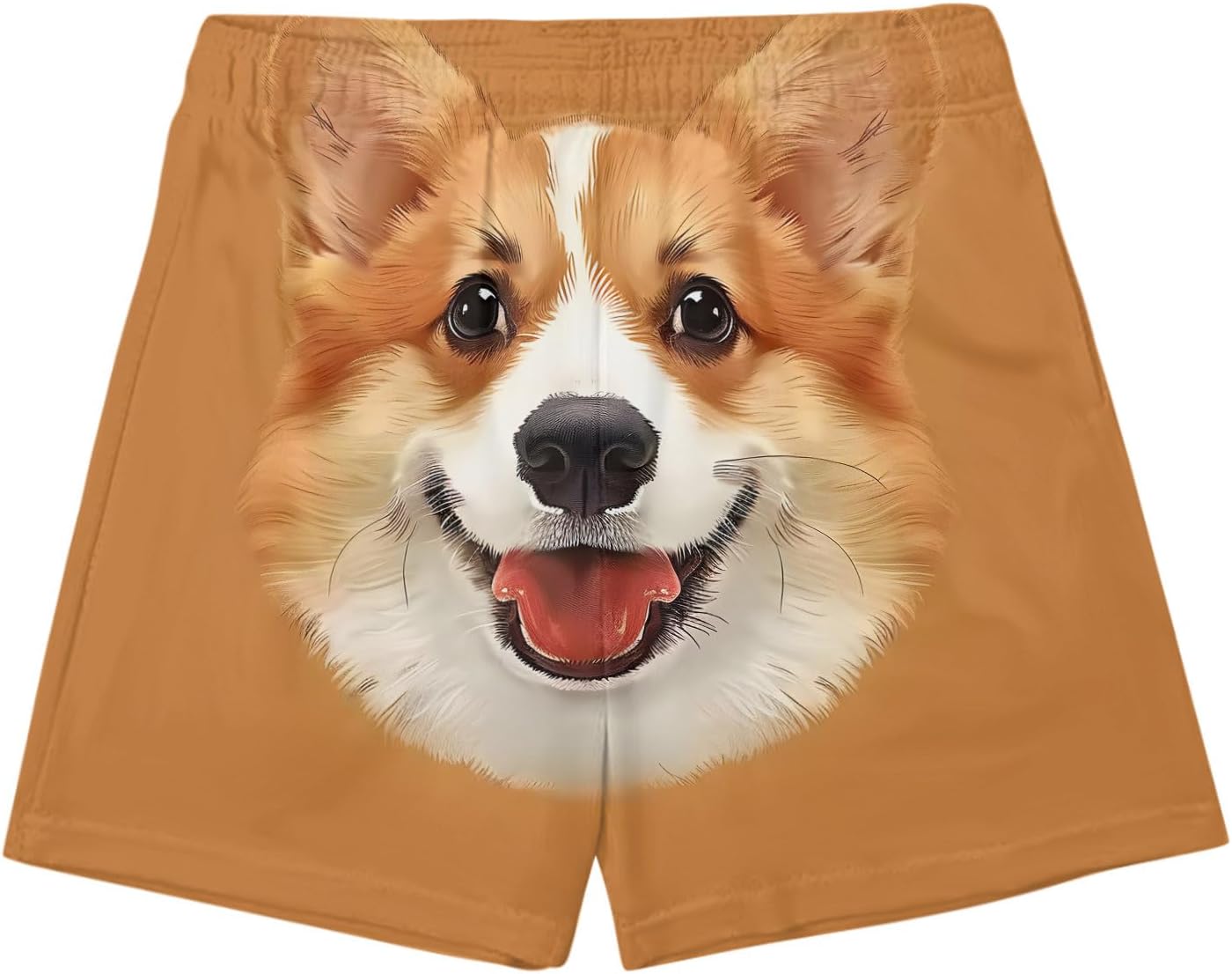 Men's Funny Print Swim Trunks - Beach Shorts with Butt Dog Print, Quick Dry Elastic Waist Board Shorts for Swimming