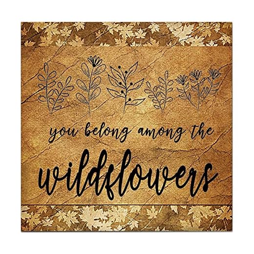 You Belong Among The Wildflower träblommor plakat träsnideri schabloner bokstäver stora träskyltar för utomhus trä välkomstplakat smidig klassisk musik för dop 30 x 30 cm