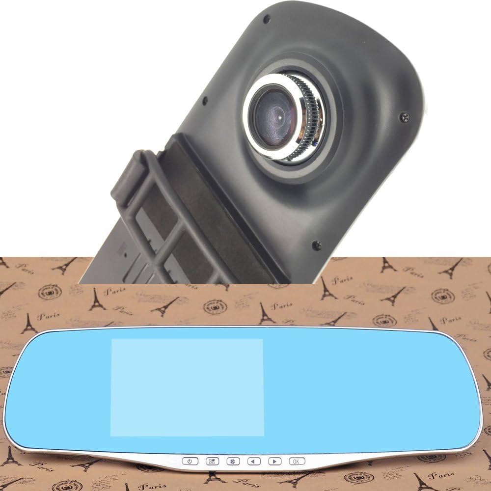 Eaglerich 4.3 inch 2 Lens Car Camera Car Dvr Blue Review Mirror Digital Video Recorder+ Rear View Camera Camcorder Full HD 1080P