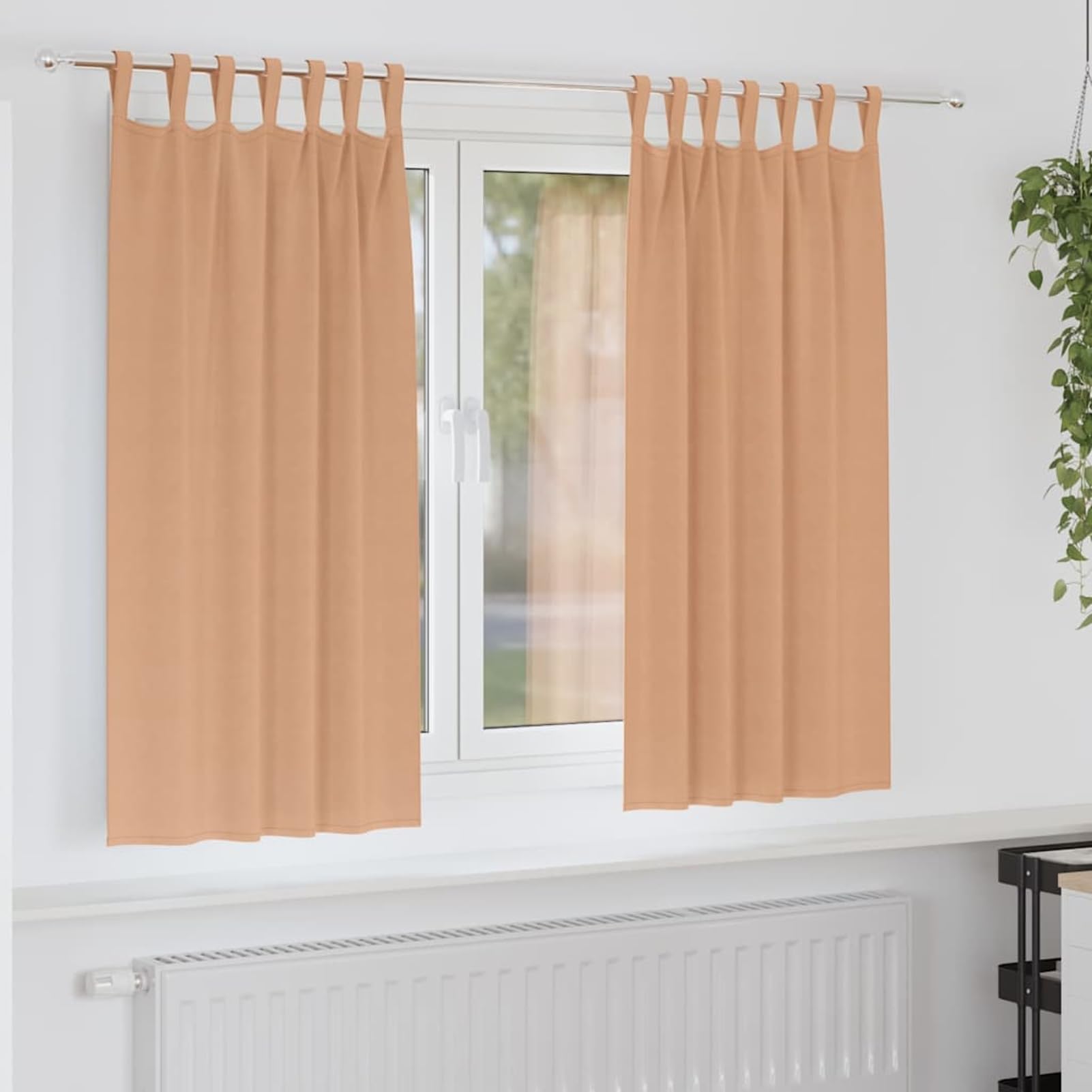 Gecheer Tende oscuranti 2 PCS Marrone Chiaro 175 x 140 cm PoliestereTende Oscuranti Camera
