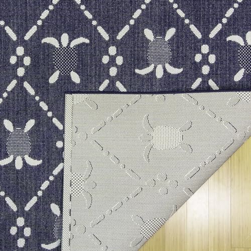 Gertmenian Indoor/Outdoor Kona Coast by Reyn Spooner Rug - 6x9 Medium, Stain & UV Resistant, Ideal for Deck, Patio, Poolside Rooms - Turtle Geometric, Navy Blue, 46659