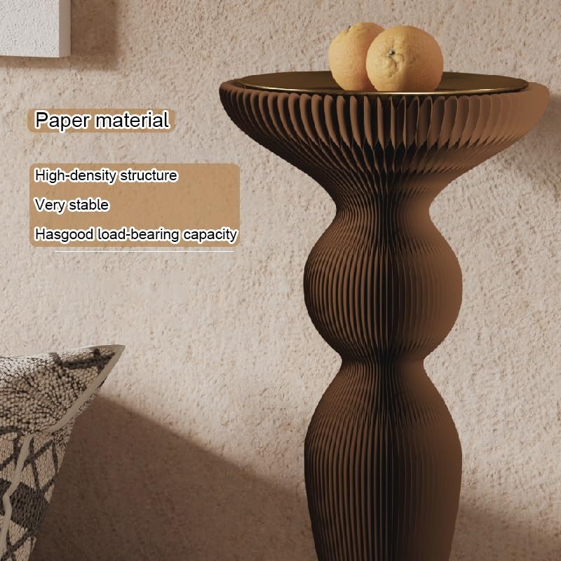 Présentoir cylindrique pliable gris, table d'appoint pour salon et mariage - 4