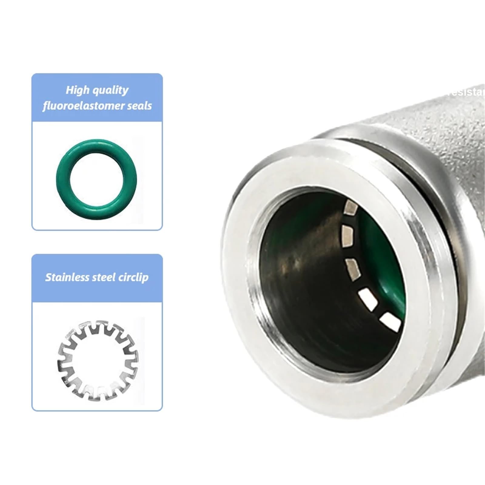 Conector de tubo neumático PH de montaje de manguera de aire de acero inoxidable 304 1/8 1/4 3/8 1/2 M5 de liberación rápida 1 Uds(6-04)