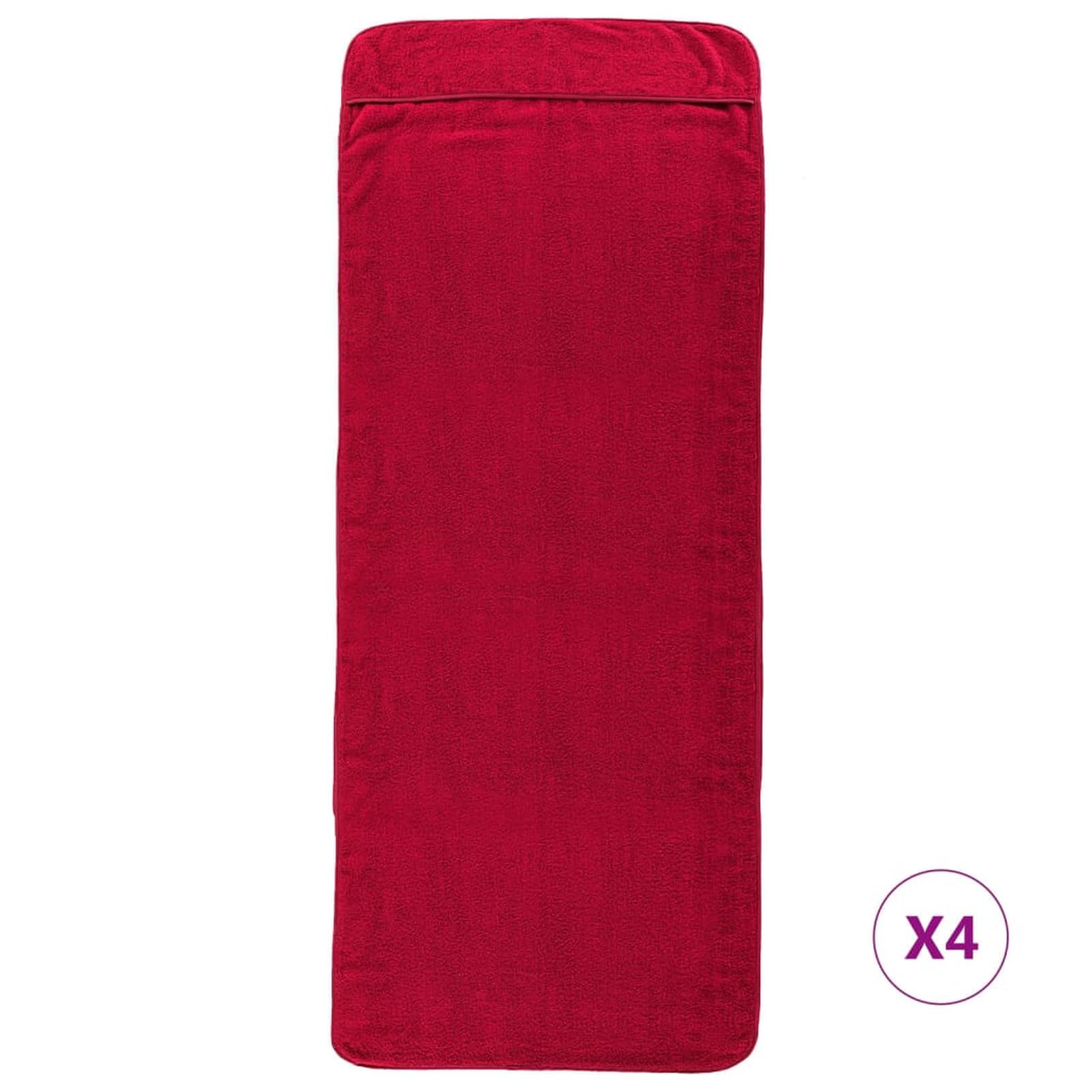 ZEYUAN Strandtücher 4 STK. Burgunderrot 60x135 cm Stoff 400 GSM, Hamamtuch, Saunahandtuch, Badehandtuch - 3157056