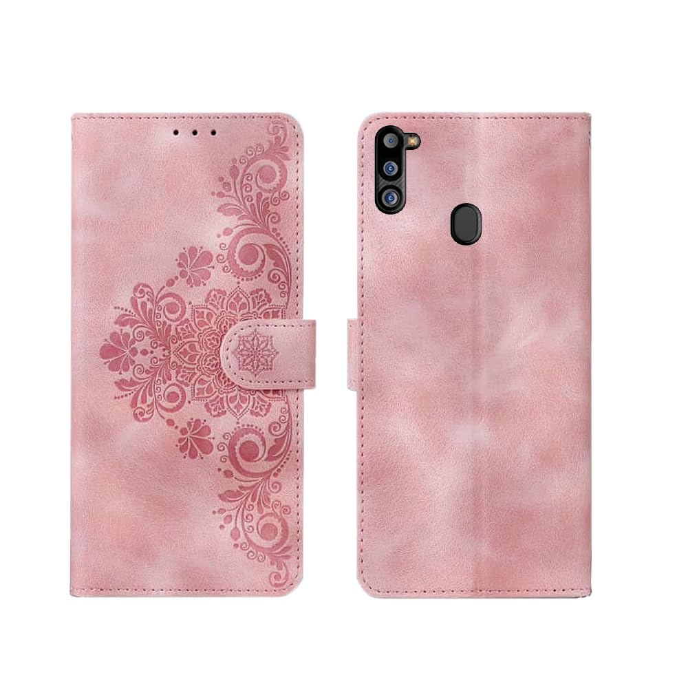 Inktree Samsung Galaxy M21 2021 Flip Cover | Card Pockets Wallet & Stand | Flip Cover for Samsung Galaxy M21 2021 - Floral Mandala Pink (B0CQK1R7BQ) Amazon Price History, Amazon Price Tracker