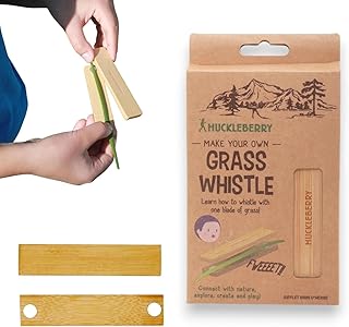 Huckleberry Bamboo Grass Whistle - Natural Toy for Kids & Adults - DIY Outdoor Musical Instrument - Educational Toy - Durable, Sustainable & Compact