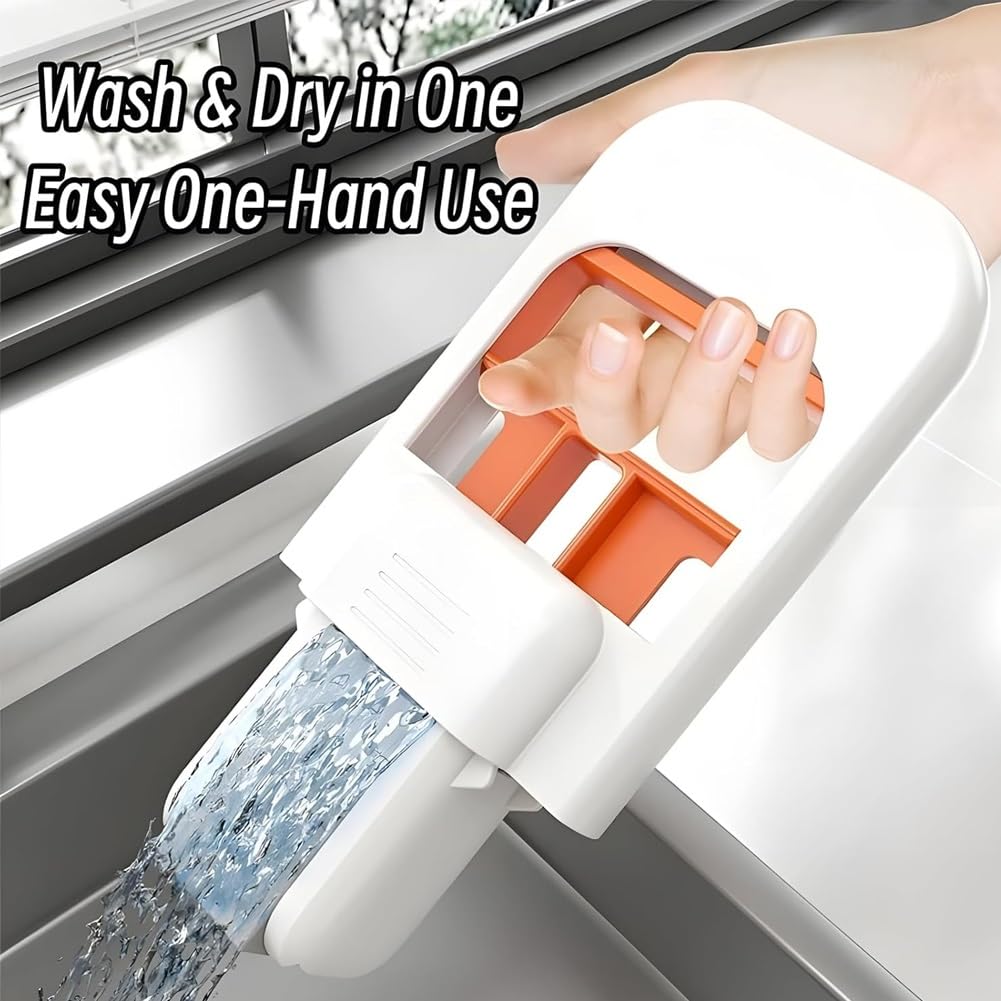 Mini Foldable Desktop Mop - Portable Cleaning Sponge Mop For Small Spaces, Wet/Dry Use With Squeeze Handle