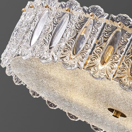 Lampe suspendue dorée circulaire en verre : luminaire de couloir et chambre