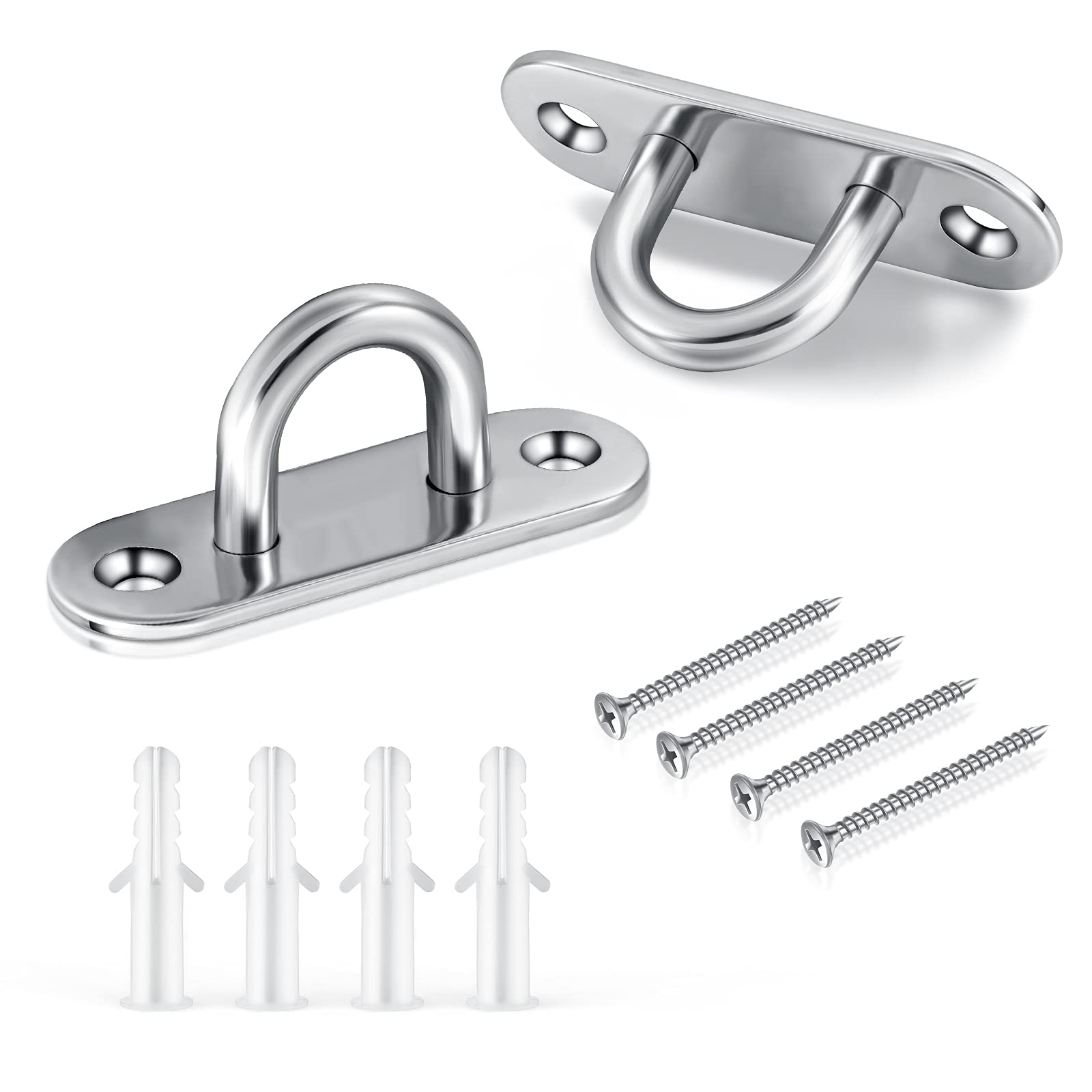 Buy Jetec 2 Pieces M6 Eye Plate Marine Hardware Ste Ring Hook Loop