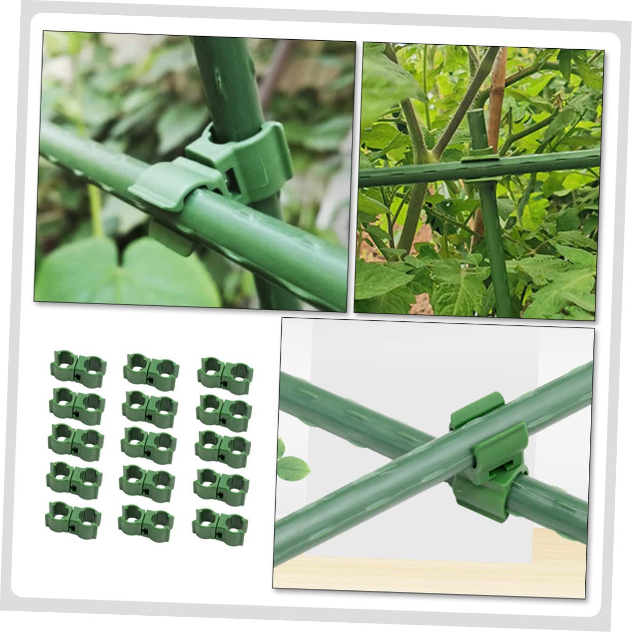 5 Sets Verstellbare Pflanzenstecker-Clips Rattan-kunststoffschnalle Unverzichtbar Für Obstgärten Gewächshäuser 50 Stück * 5