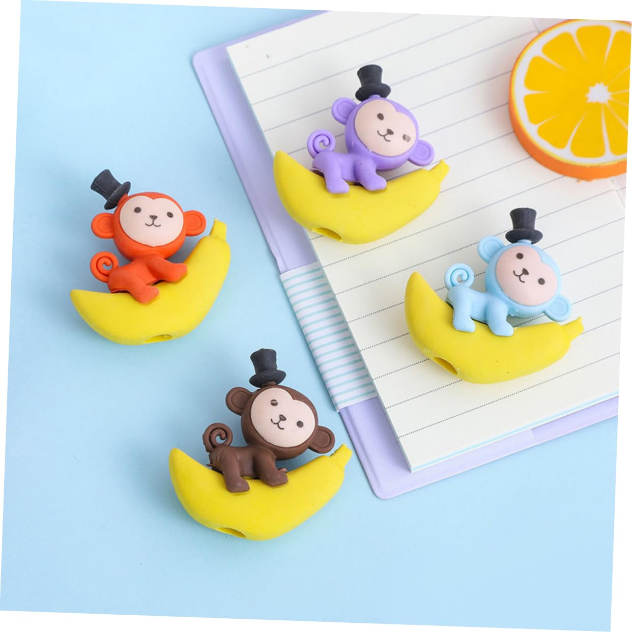 Lurrose Gomma Da Cancellare a Forma Di Scimmia e Banana Gomma Colorata e Divertente Articolo Scolastico Originale Per Ragazzo Ragazza a Tema Animale Per Scuola