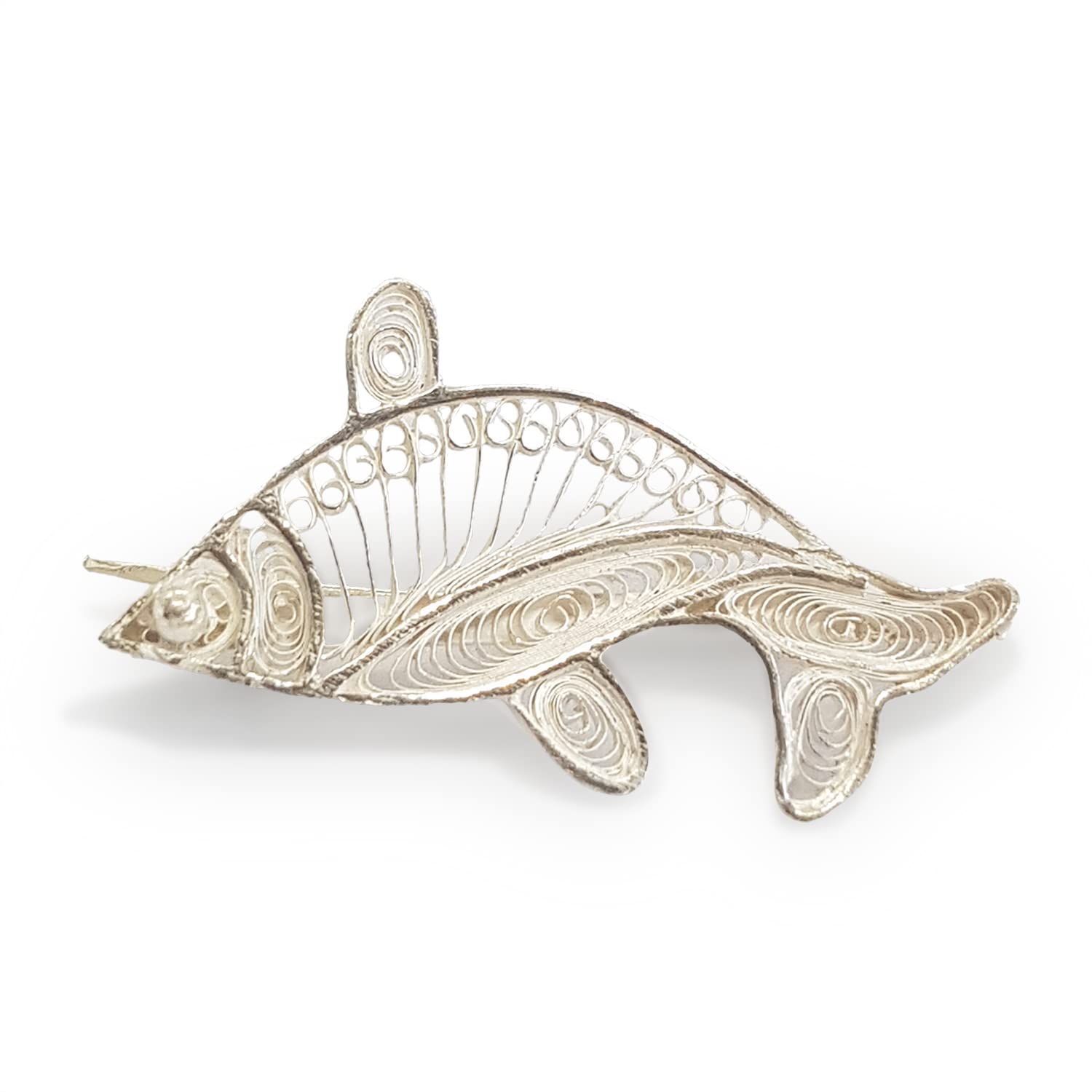 Arteastic Silver Filigree Jewellery Brooch For Women (SJ-Brooch-999)-image-5