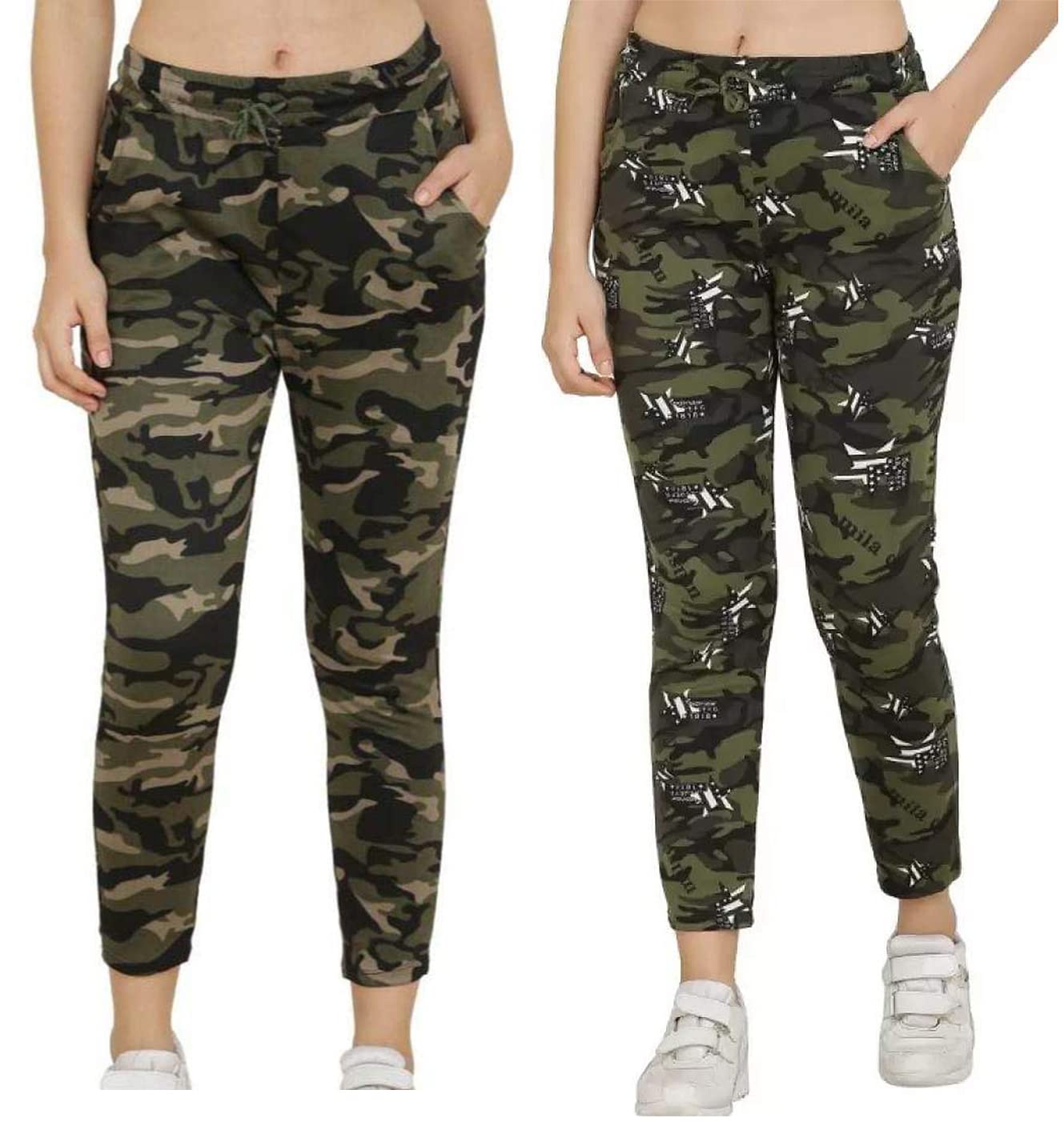 ktdd trading Trusha Dresses Combo of Army Pant Jeggings Women's Slim Fit Multicolor Army Print Track Pants/Joggers/Trouser-picture-40