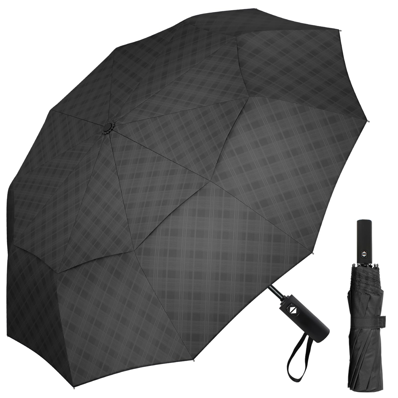 Satol 46/54/62 Inch Large Golf Umbrella, Windproof 10 Ribs Automatic Open/Close Oversize Double Canopy Vented Portable Folding Travel Umbrellas, UPF 50+ Sun & Rain Compact Umbrellas for Outdoor — image 1