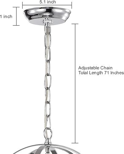 Miniatura 2 de Mr.Color Kit de toldo cromado para lámpara de techo de 6 pies con cadena colgante con peso máximo de 50 libras, incluye todos los accesorios de