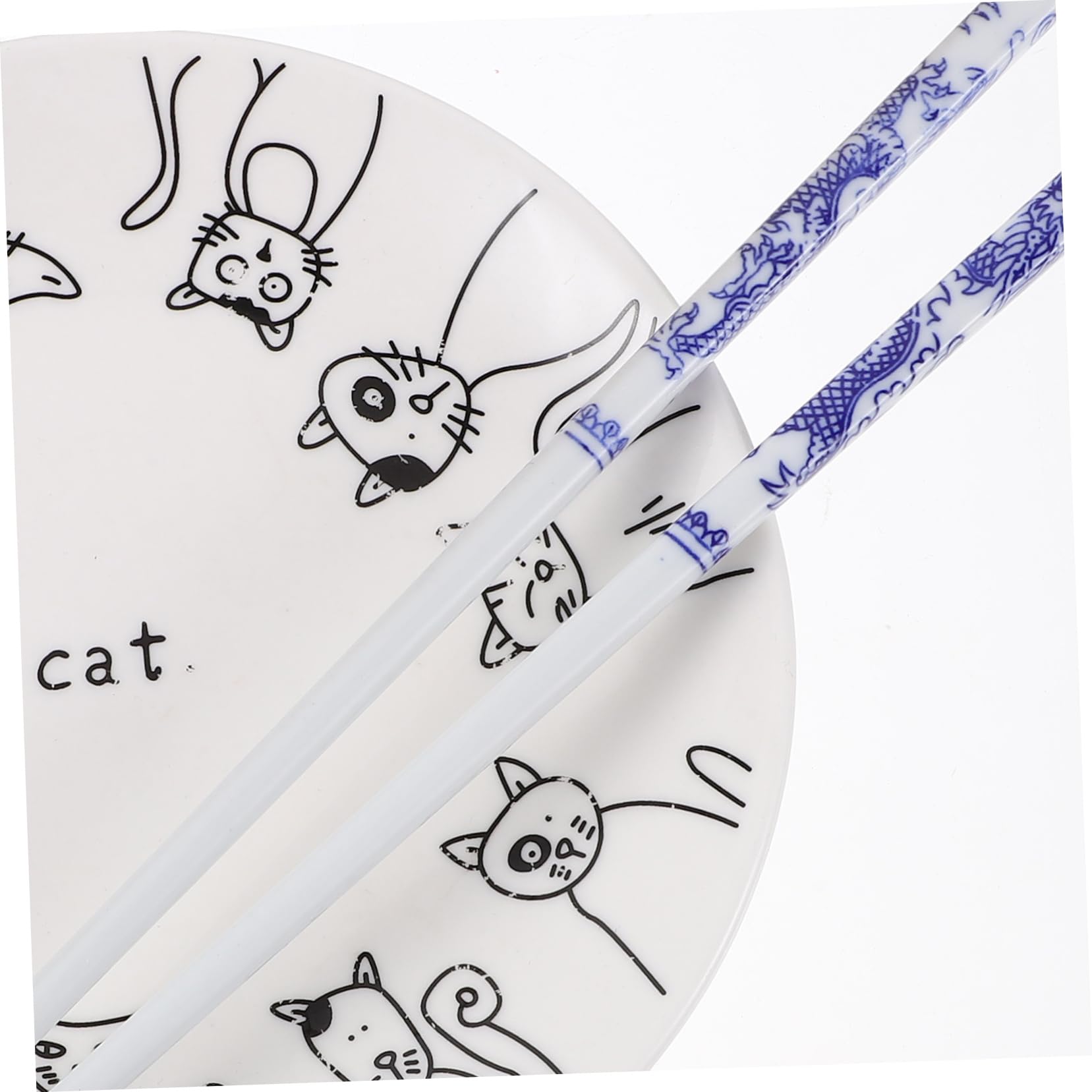 COLLBATH Essstäbchen Rundes Design aus Keramik mit Blau Weißem Porzellanmuster 10 Paar Hitzebeständig und Geruchsneutral für Zuhause und Chinesische Küche