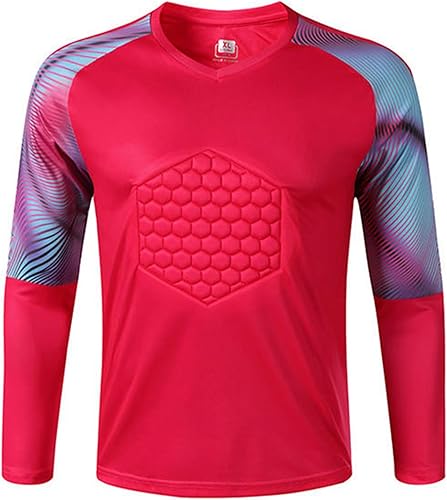 Miniatura 4 de TiaoBug Camiseta de portero de gladiador para niños, camiseta de portero acolchada para fútbol, uniformes de entrenamiento de equipo deportivo