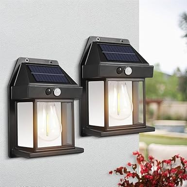 ROKTRY Solar Wall Lights Outdoor, Wireless Dusk to Dawn Porch Lights Fixture, Solar Wall Lantern with 3 Modes & Motion Sensor, Waterproof Exterior Lighting with Clear Panel ( 5 pcs )